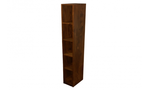 Libreria in legno colore noce salvaspazio